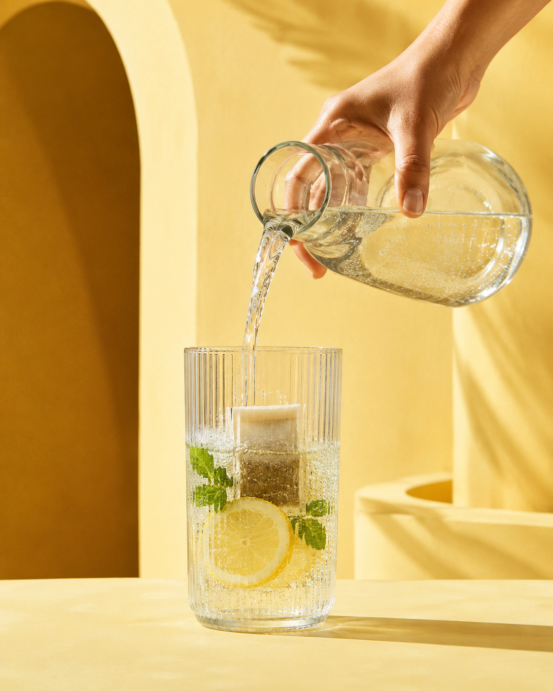 Verse de l'eau dans un verre